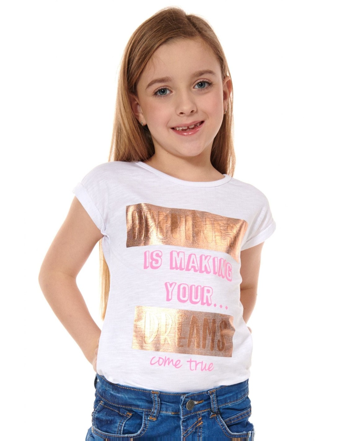 Tricou fete cu inscriptii, alb NDZ8194 - Magazin online - Boutique